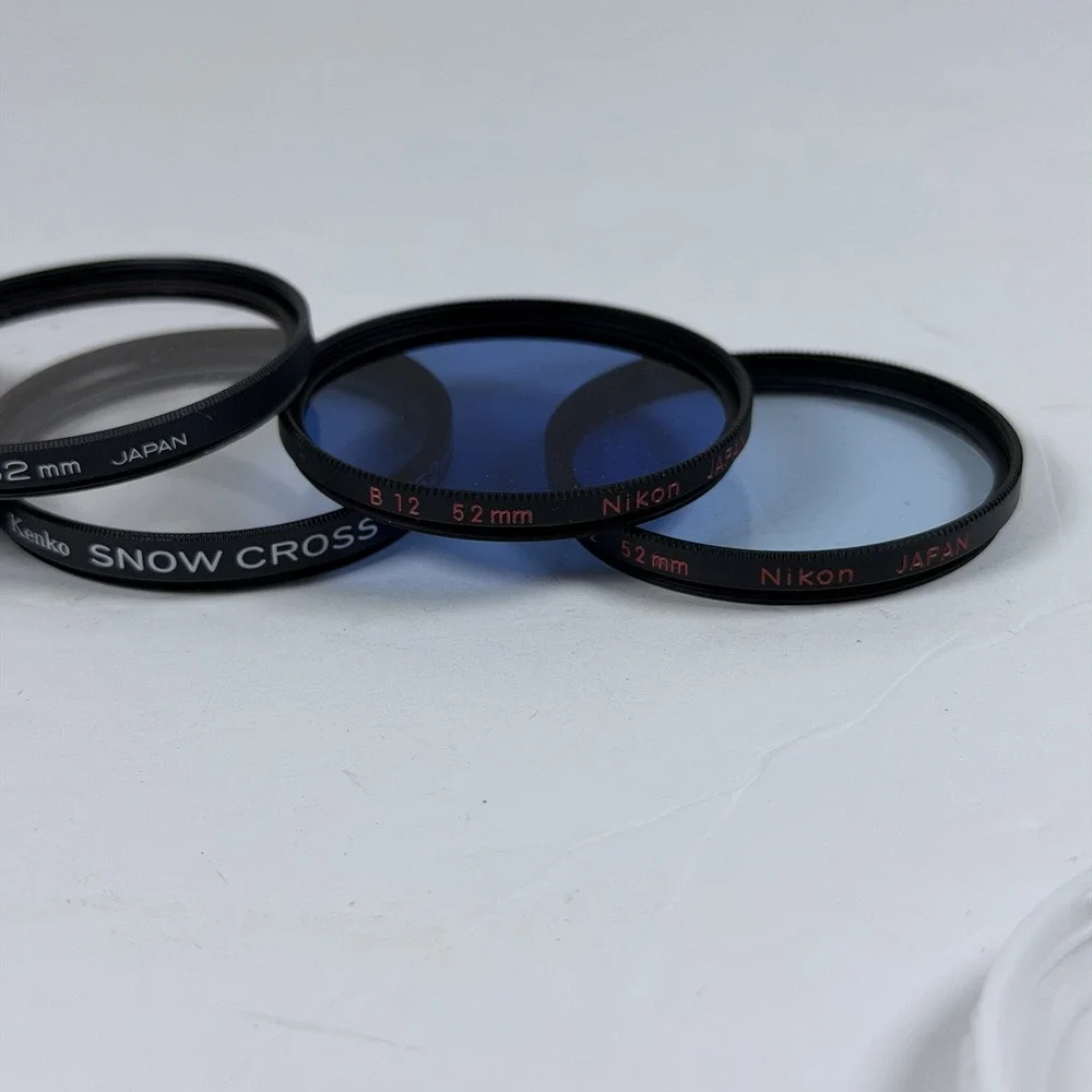 Lot‎ of 4 Vintage Camera Lens Filters Kenko Nikon 52mm 55mm Japan Optics